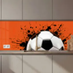 Voetbal - Verf - Sport - Oranje keuken achterwand 2 middel zz_3dshopping