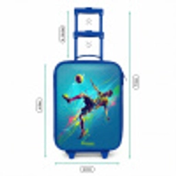 Neon - Voetbal - Schop - Kleurrijk Kinderkoffer - Blauw klein -productfoto_formaten