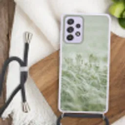 Grassen - Minimalistisch - Groen Hoesje Samsung Galaxy A52 5G met koord klein -sfeer4
