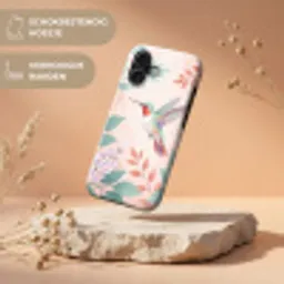 Kolibrie - Vliegen - Natuur - Illustratie - Kleurrijk Toughcase MagSafe Apple iPhone 17 klein -USP_RandenV_NL