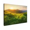 Gras - Heuvels - Zon - Natuur - Landschap Tuinposter op houten frame 2 cm dik klein -3d