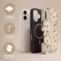 Bloemen - Patroon - Beige Toughcase MagSafe Apple iPhone 17 klein -USP_Lagen_DE