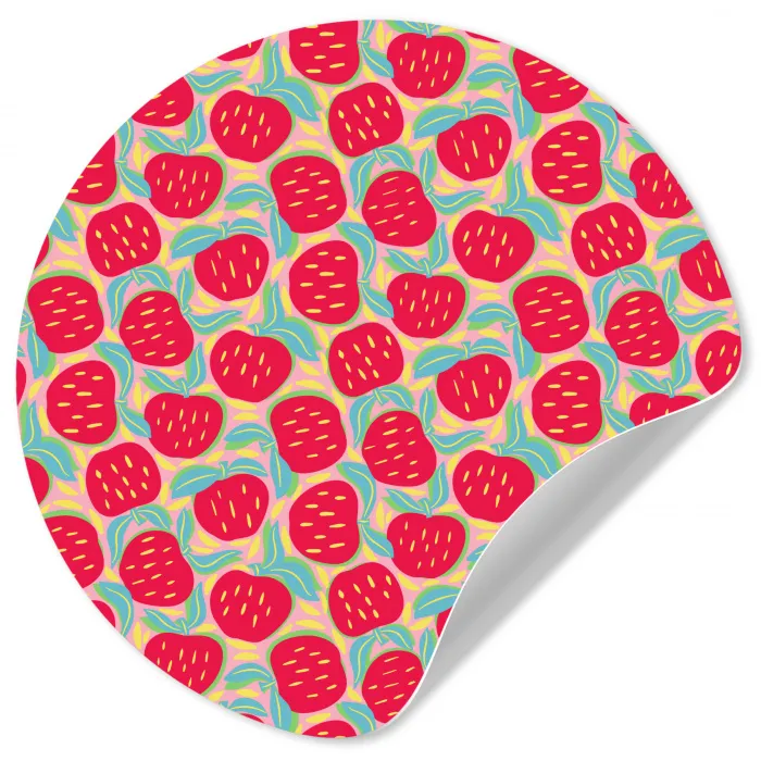 Appels - Rood - Stippen Wandcirkel behangsticker klein 186 -3d