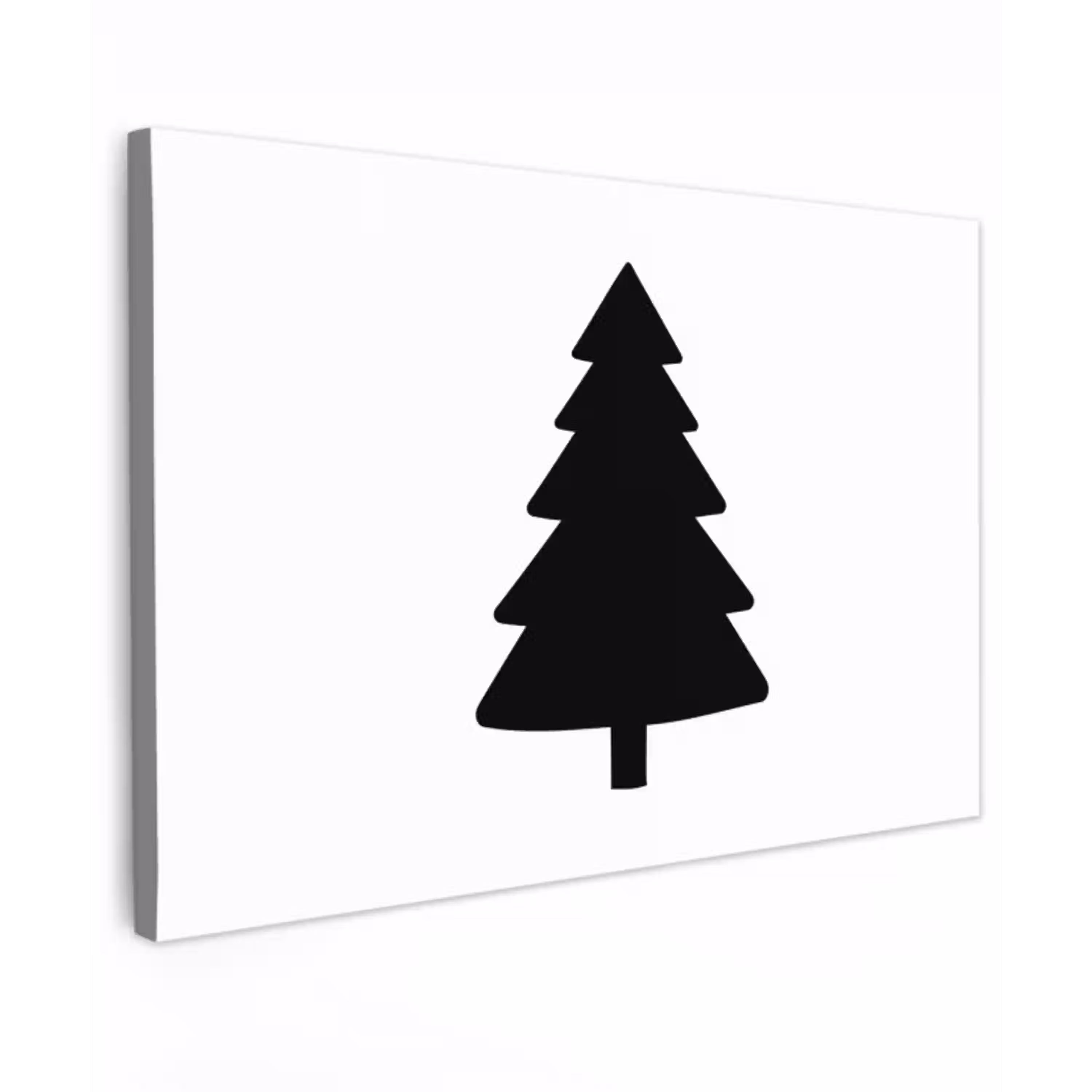 Kerstboom - Zwart - Kerstmis - Feest Tuinposter op houten frame 2 cm dik klein -3d