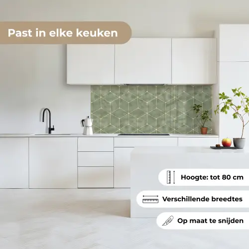 Subtiel - Geometrisch - Goud - Groen keuken achterwand 2 middel 871 -sfeer4_NL