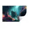 Schip - Hout - Koraalriffen - Zonlicht Muursticker klein -3d