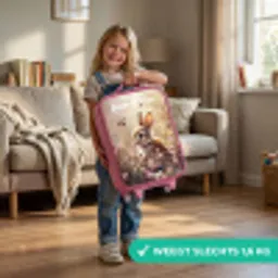 Konijntje - Bruin - Bloemen - Vlinders Kinderkoffer - Roze klein -sfeer2_NL