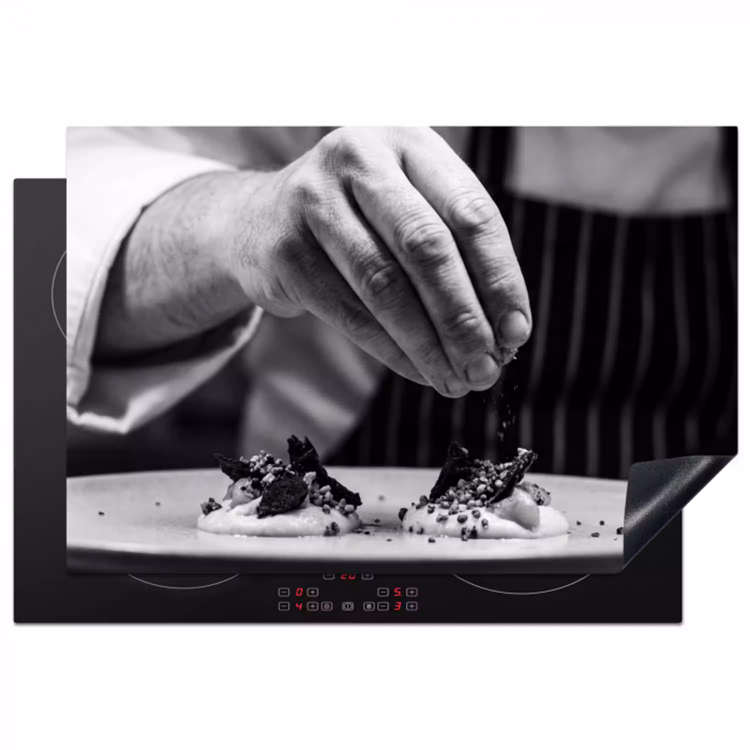 Chef - Garnering - Gerecht Inductie beschermer vinyl 3mm klein -3d
