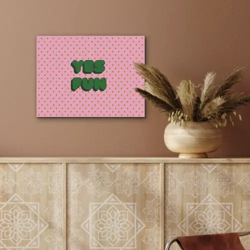Yes fun - Groen - Roze - Stippen PET vilt klein -sfeer4