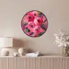 Bloemen - Verf - Roze Fotolijst rond zonder passe partout klein -sfeer3