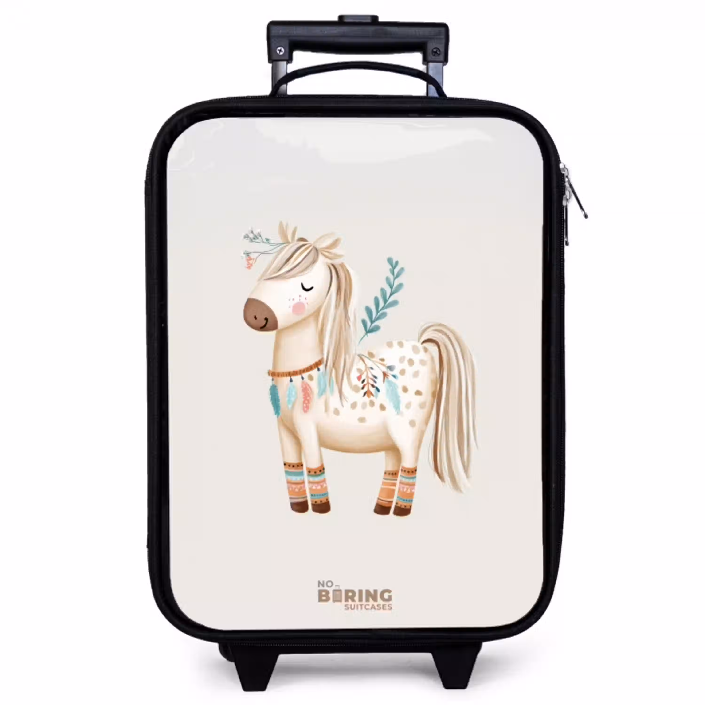 Bohemian paard in beige tinten Kinderkoffer - Zwart klein -zzz_website3d