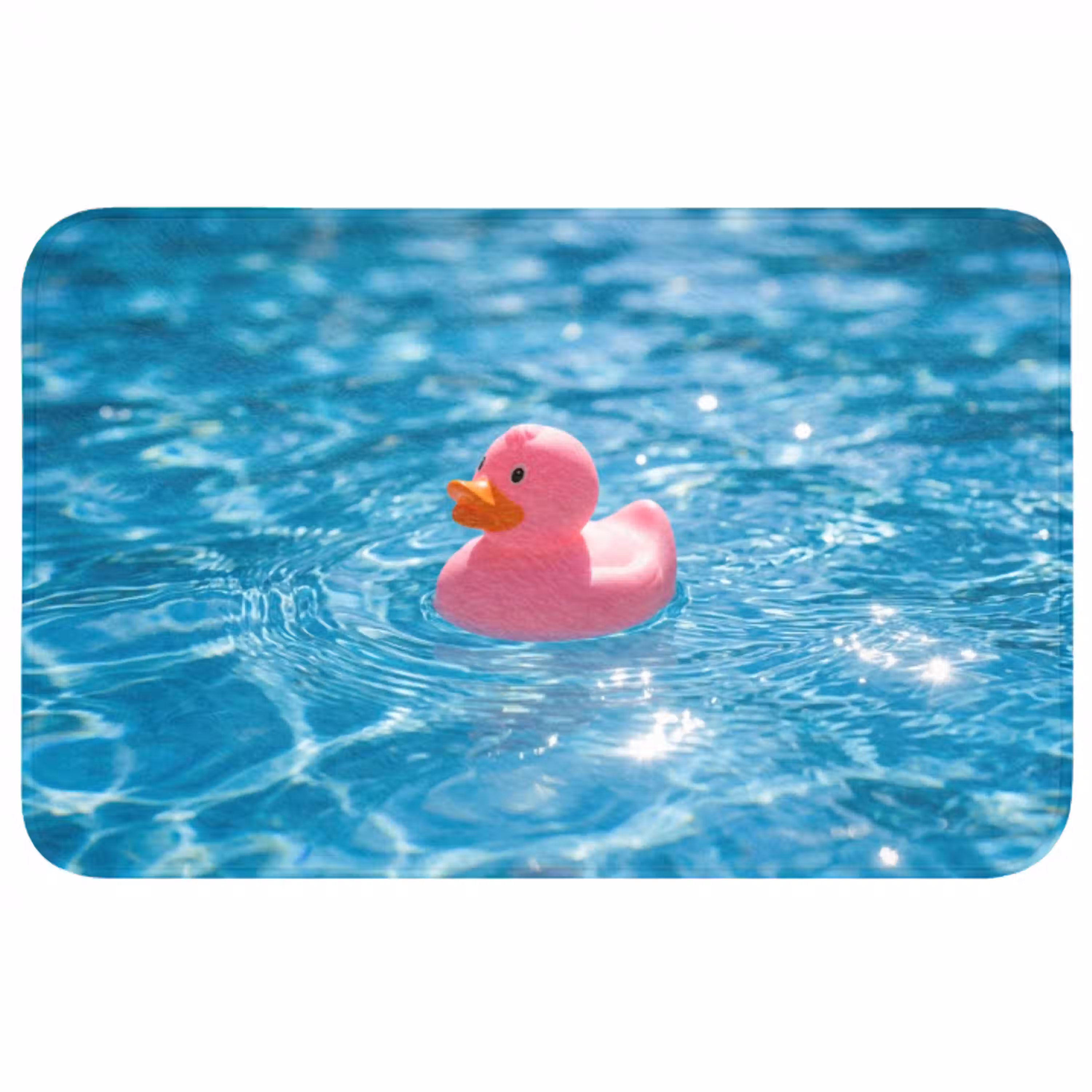 Badeend - Dobberend - Roze WCmat middel -3d