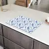 Frans - Citroen - Bladeren  - Blauw Inductie beschermer vinyl 3mm klein 276 -sfeer8