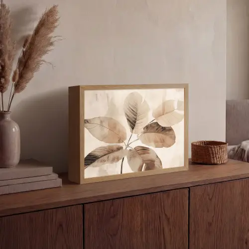 Gedroogde plant - Natuur - Bruin - Planten Light Box met batterij (Wandlamp) middel -sfeer2