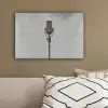 Microfoon - Vintage - Illustratie - Grijs canvas 2cm klein -sfeer3
