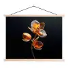 Bloem - Orchidee - Oranje textielposter latten blank klein -3d