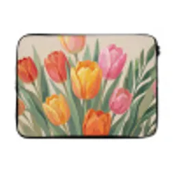 Tulpen - Abstract - Kleurrijk laptophoes neopreen klein -3d