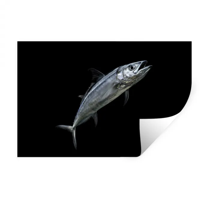 Makreel - Vis - Zwart Muursticker klein -3d