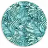 Palmbladeren - Sierlijk - Blauw - Groen Wandcirkel kunststof plaat 5mm dik klein 188 -3d