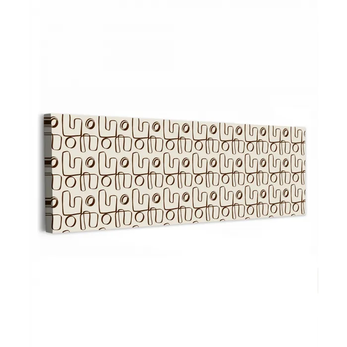 Lijnen - Beige - Patroon - Donkerbruin canvas 2cm klein 828 -z3d
