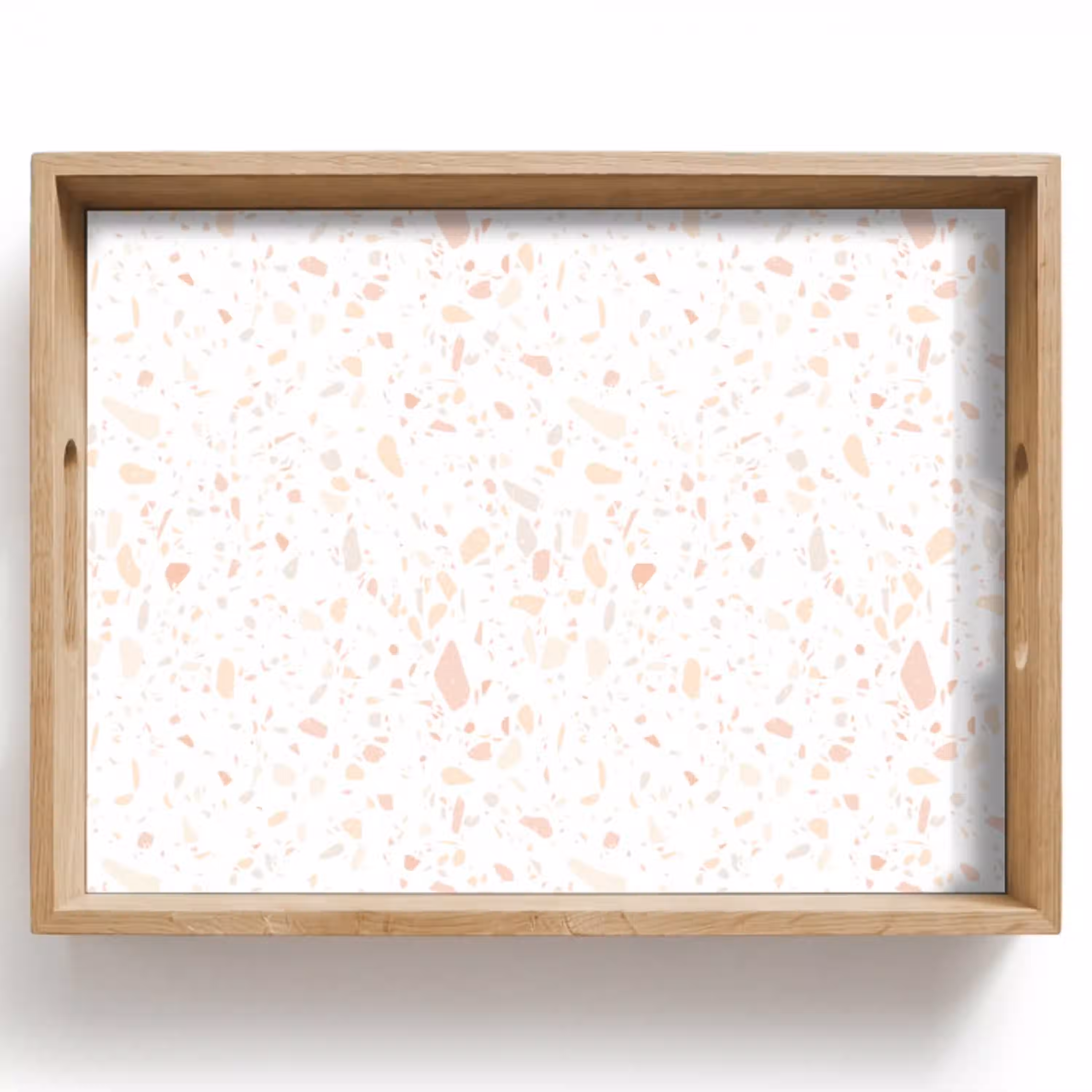 Terrazzo -  Patroon - Wit - Perzik Dienblad Rechthoek middel 911 -z3d_shopping