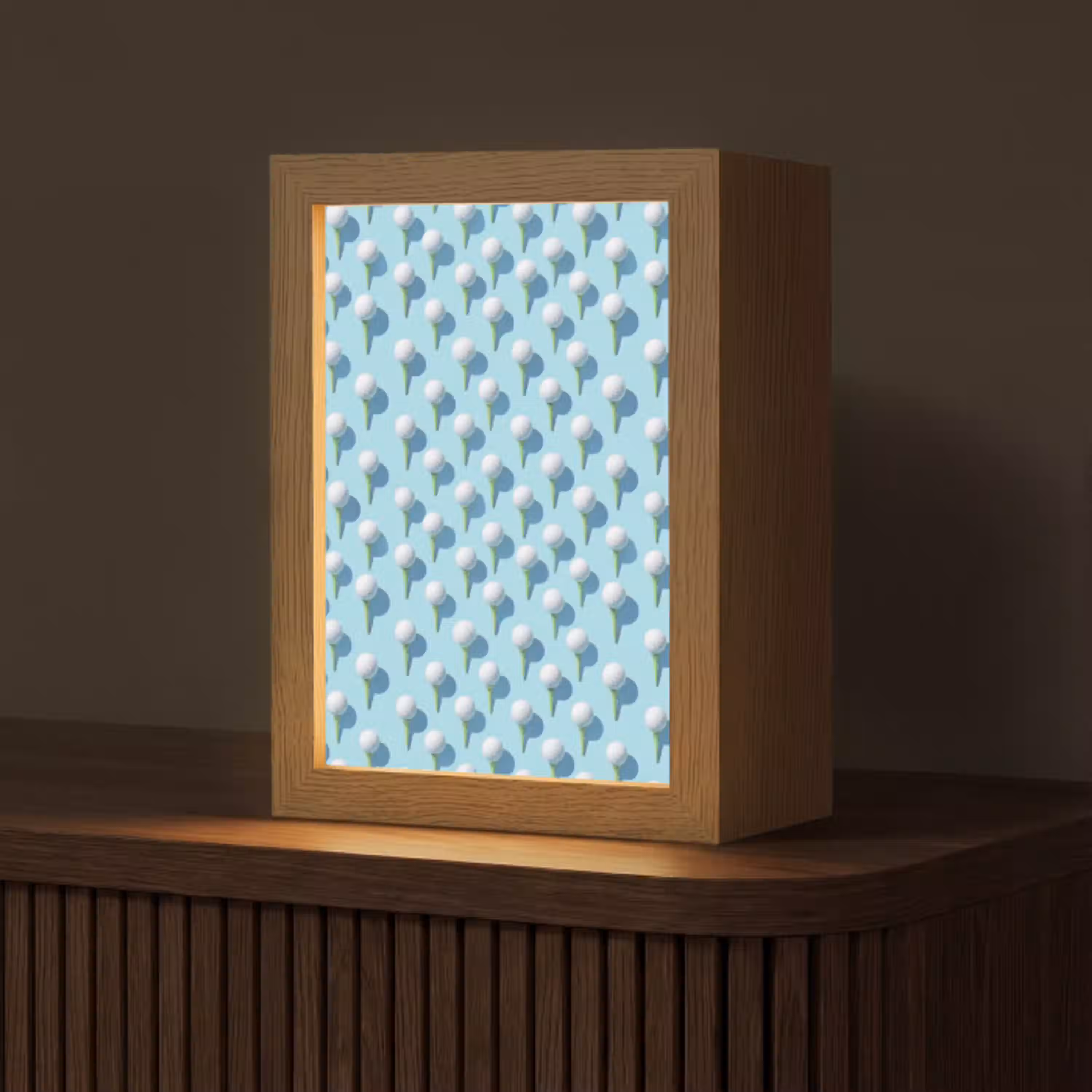 Golf - Ballen - Blauw Light Box met kabel (Tafellamp) klein 925 -z3d_website