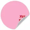 Yes you can do it - Rood - Roze Wandcirkel behangsticker klein -3d