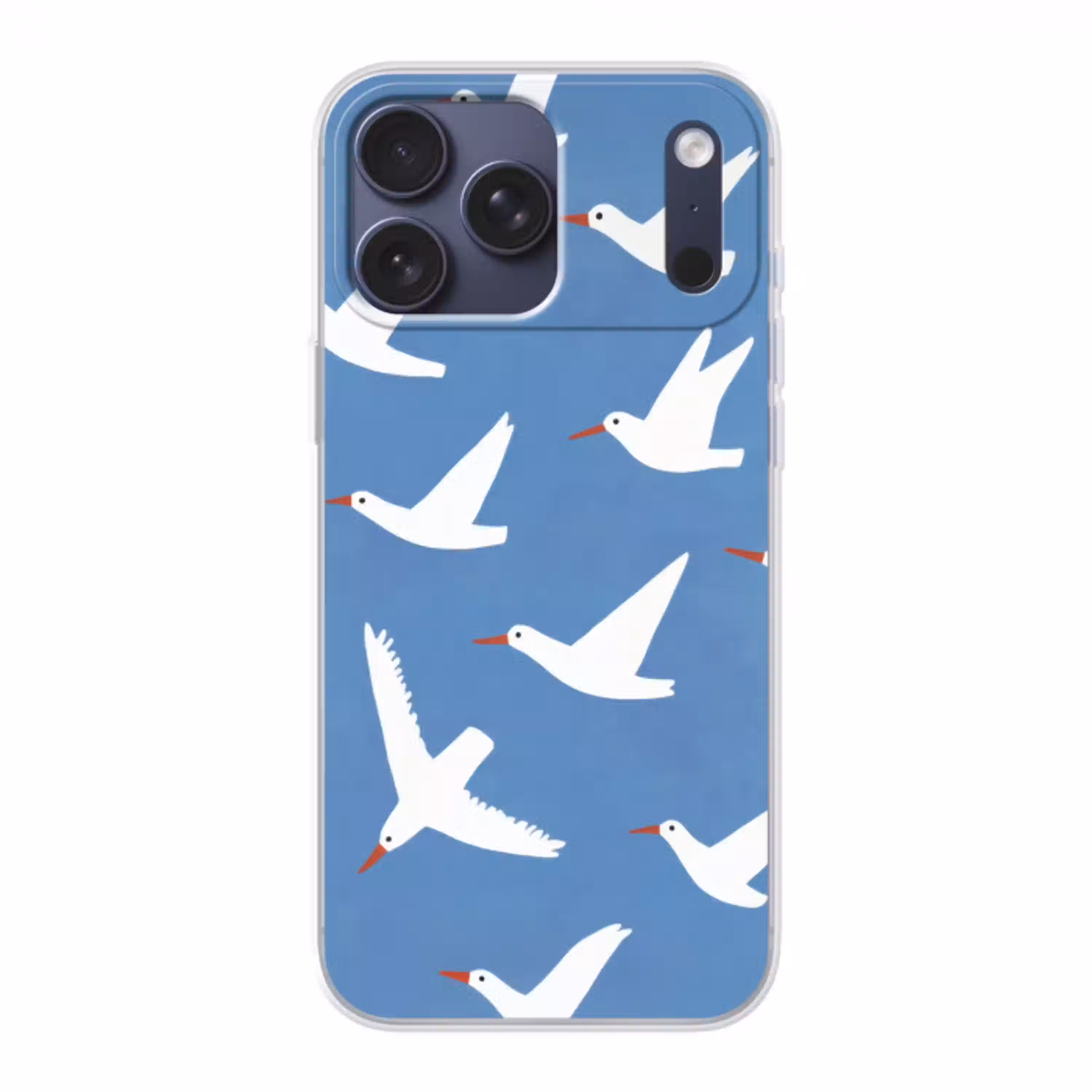 Vogels - Wit - Patroon Telefoonhoesje iPhone 17 Pro Max klein -3d