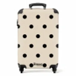 Beige achtergrond met zwarte stippen NBS - Handbagage koffer - Unisex middel -productfoto_recht