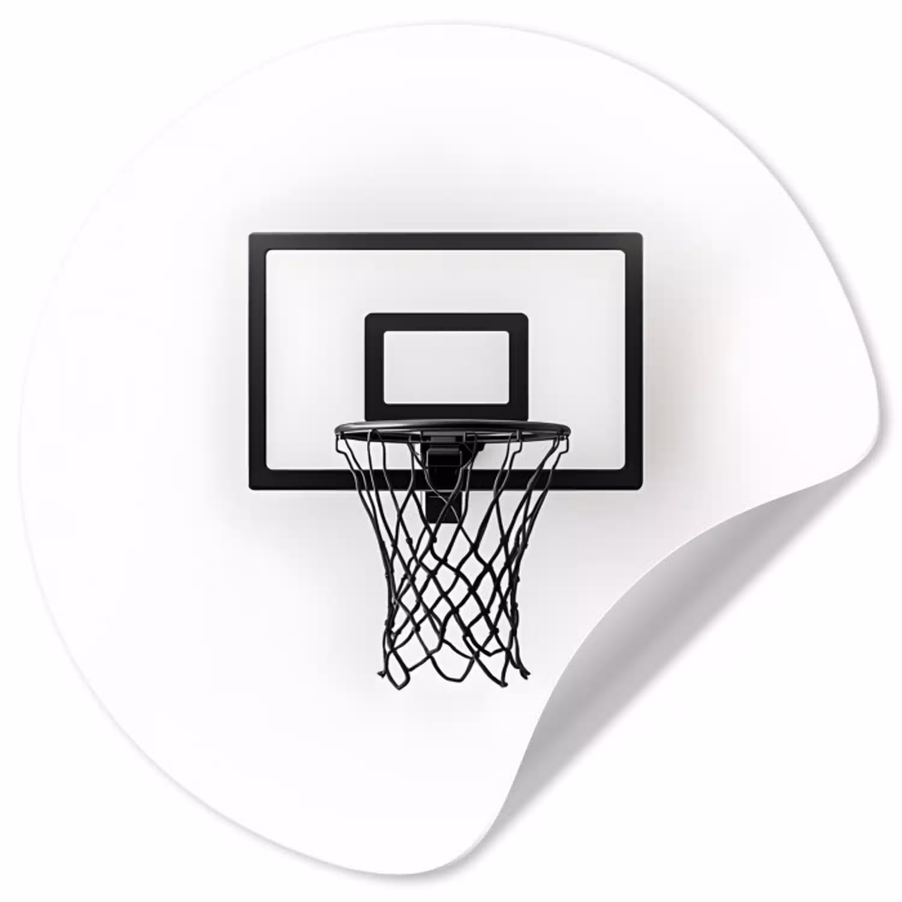 Basketbalbord - Minimalistisch - Zwart Wandcirkel behangsticker klein -3d