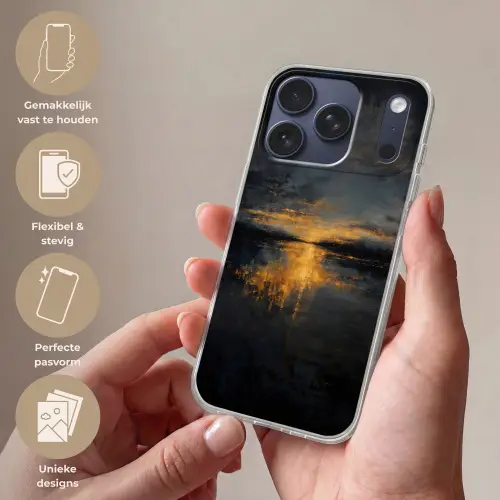 Gouden Reflectie op Water Telefoonhoesje iPhone 17 Pro klein -sfeer3_NL