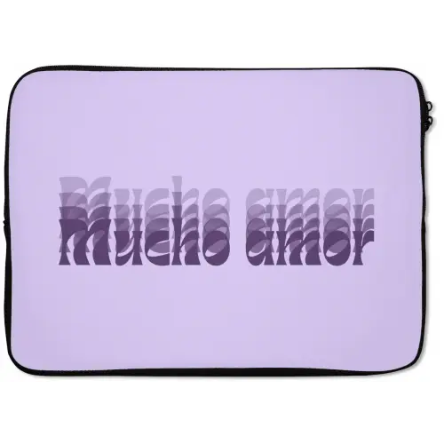 Mucho amor - Paars - Gelaagde letters laptophoes neopreen klein -zkaufland3dotto