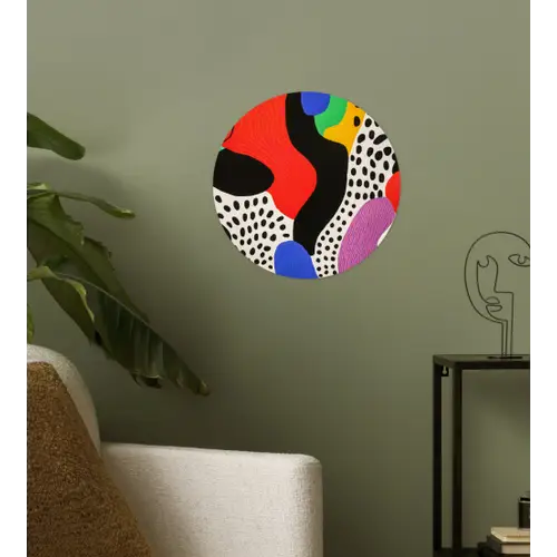 Abstract - Vormen - Kleuren - Stippen Wandcirkel behangsticker klein -sfeer2