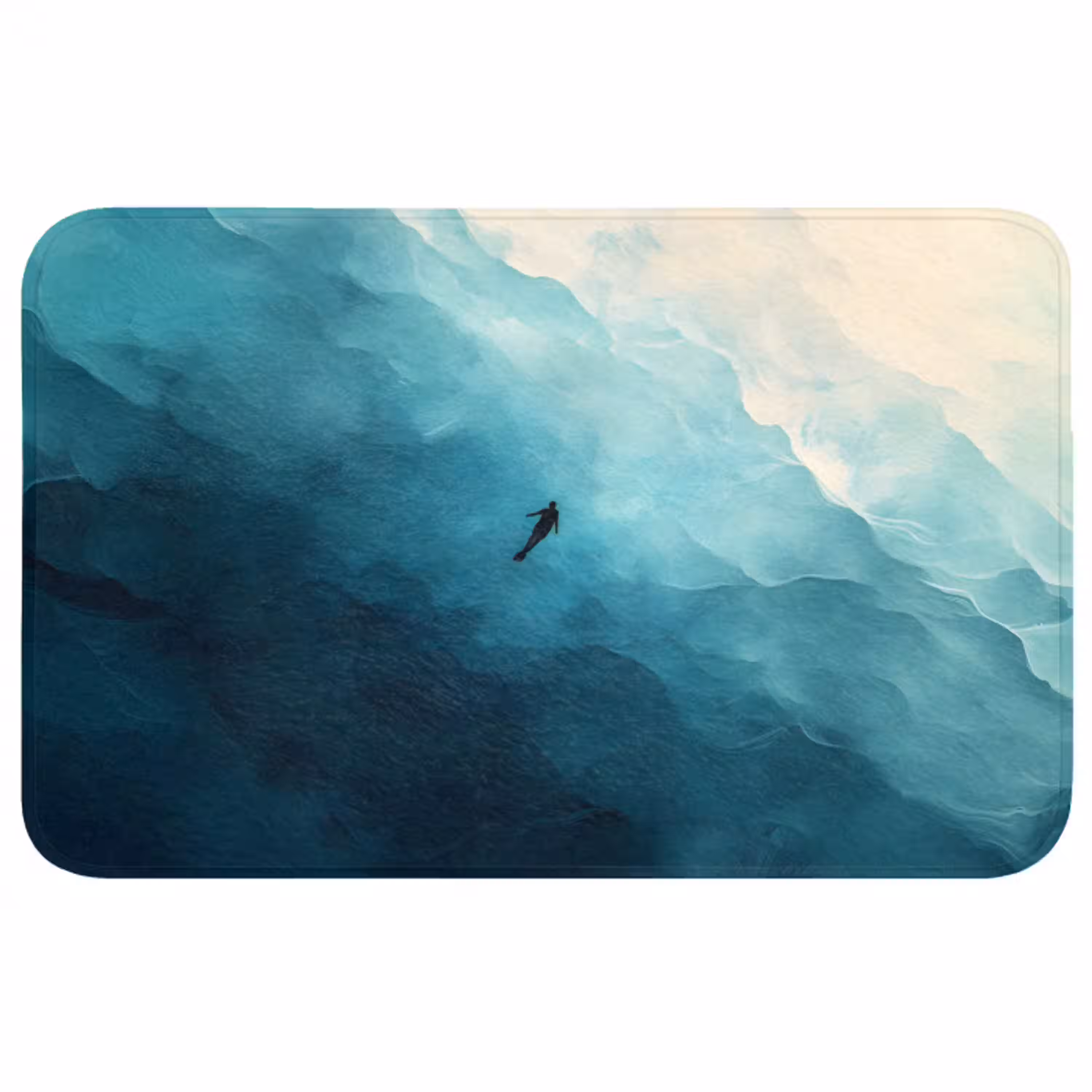 Zee - Silhouet - Abstract - Blauw WCmat middel -3d