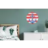 Anker - Verfspatten - Rood - Blauw Wandcirkel aluminium klein -slaapkamer