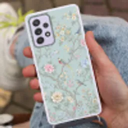Vogel - Bloemen - Kleurrijk Hoesje Samsung Galaxy A52 5G met koord klein -sfeer3