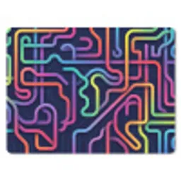 Retro - Abstract - Neon muismat rubber klein -3d
