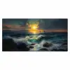 Zee - Zon - Golven - Rotsen Muismat XXL klein -3d_leeg