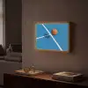 Basket - Bal - Blauw - Zwevend Light Box met batterij (Wandlamp) middel -sfeer1