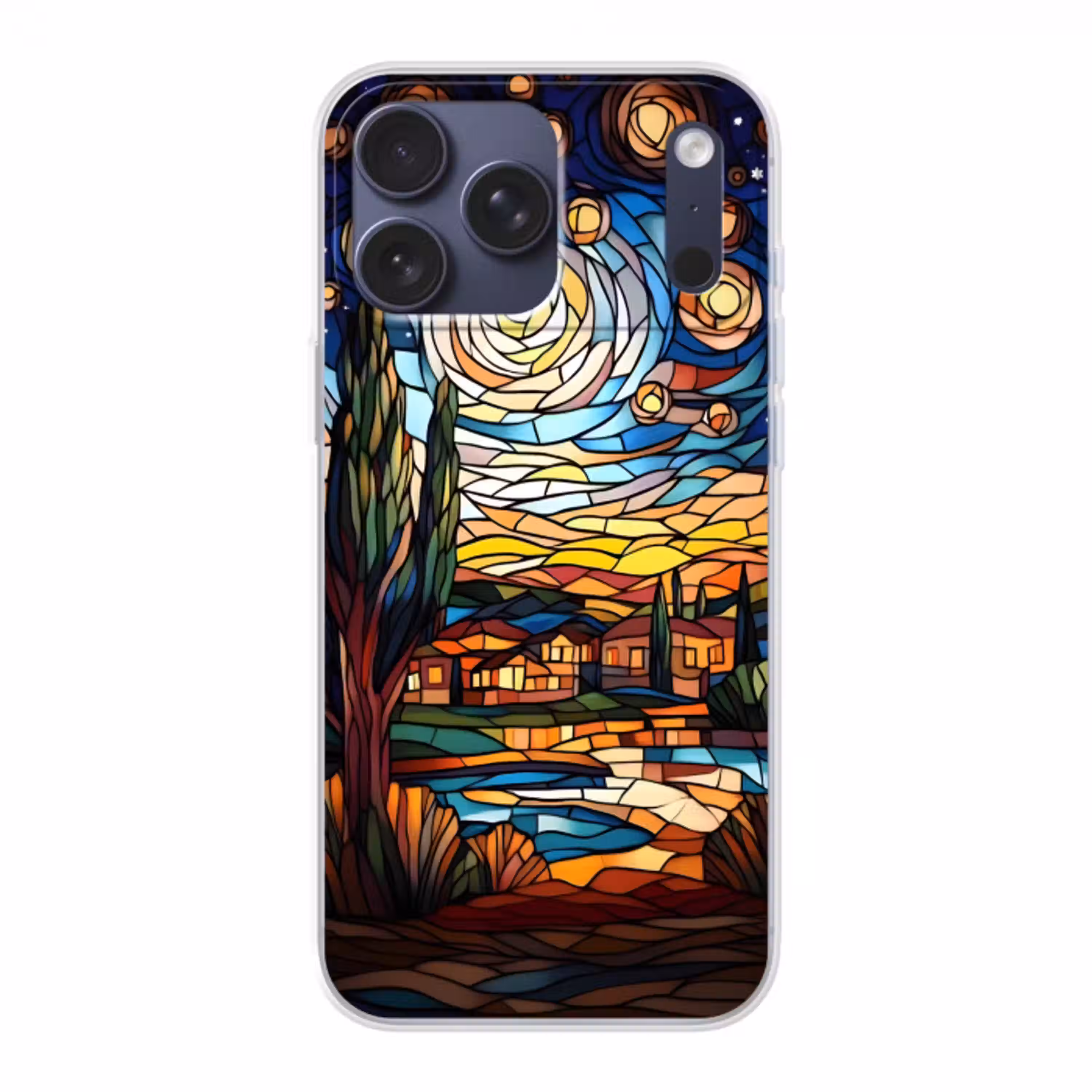 Hemel - Sterren - Mozaïek - Huizen Telefoonhoesje iPhone 17 Pro Max klein -3d