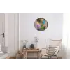 Doorkijk - Bloemen - Raam - Natuur Wandcirkel aluminium klein -woonkamer
