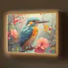 IJsvogel - Bloesem - Natuur - Vogels - Bloemen Light Box met batterij (Wandlamp) middel -z3d_website