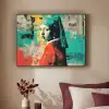 Klassiek - Pareloorbel - Streetartstijl - Kleurrijk Textielframe zwart klein -sfeer1