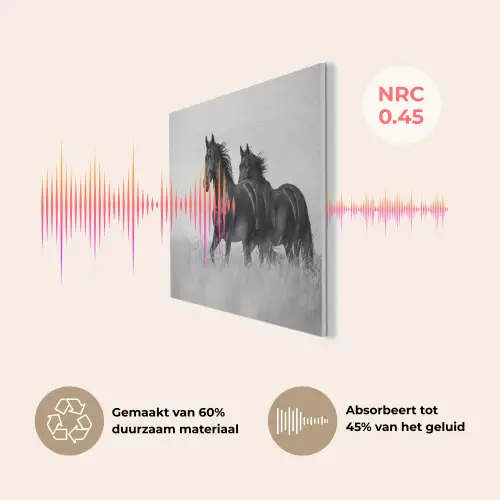 Paarden - Gras - Zwart - Wit PET vilt klein -USP_NL