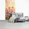 Vlinders - Oranje - Bloemen fotobehang vinyl groot -slaapkamer