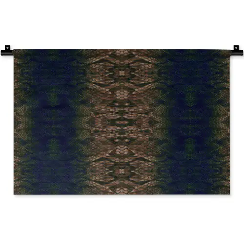 Slang - Boa - Bruin - Blauw Wandkleed katoen klein 269 -zz3d
