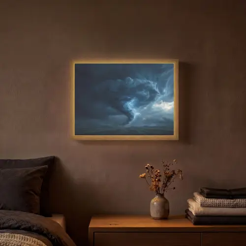 Tornado - Duister - Wolken Light Box met batterij (Wandlamp) middel -sfeer4
