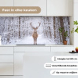 Hert - Winter - Bos - Natuur - Wit keuken achterwand 2 middel -sfeer4_NL