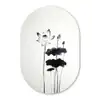 Bladeren - Zwart - Lotusbloem - Minimalitisch Wandcirkel Ovaal Forex klein -3d