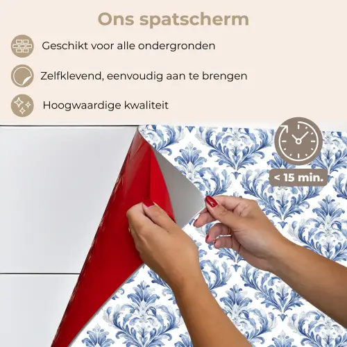Frans - Citroen - Royaal  - Blauw - Wit keuken achterwand spatscherm klein 900 -spatscherm_NL